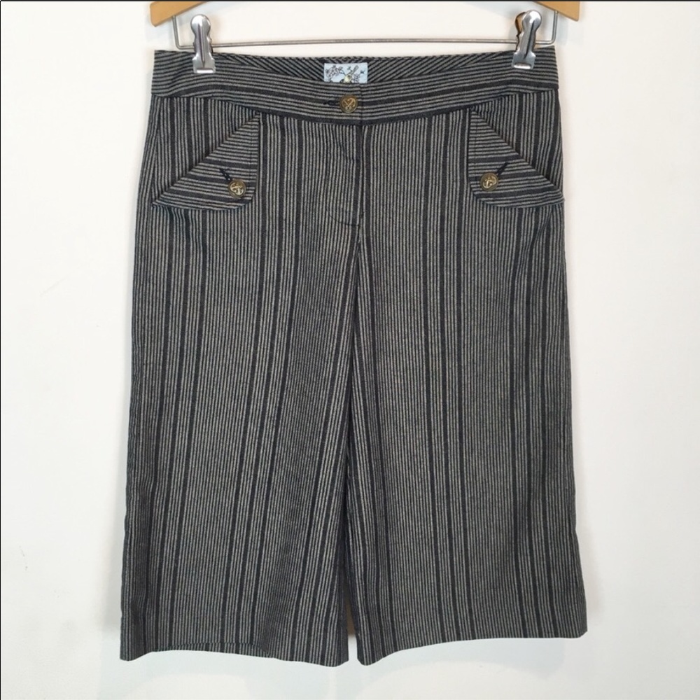 Anthropologie Striped Culotte Pants